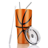 30 oz tumbler stainless steel cups metal water bottles in bulk - Basketball